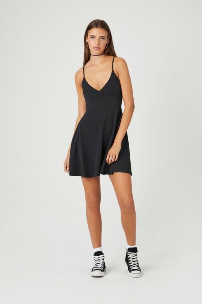 Vestido Forever 21 Surplice Fit Amp Flare Mini Mujer Negras | LA5NxZQfmBM