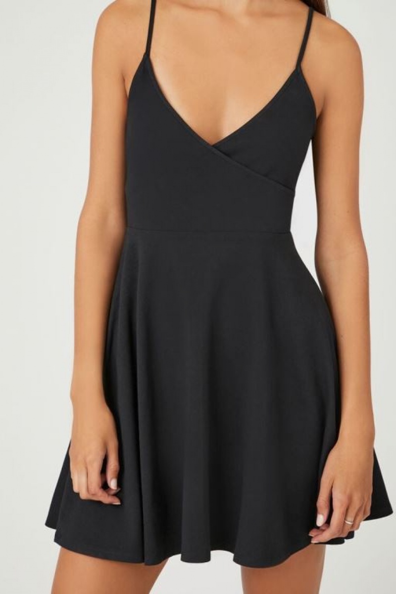 Vestido Forever 21 Surplice Fit Amp Flare Mini Mujer Negras | LA5NxZQfmBM