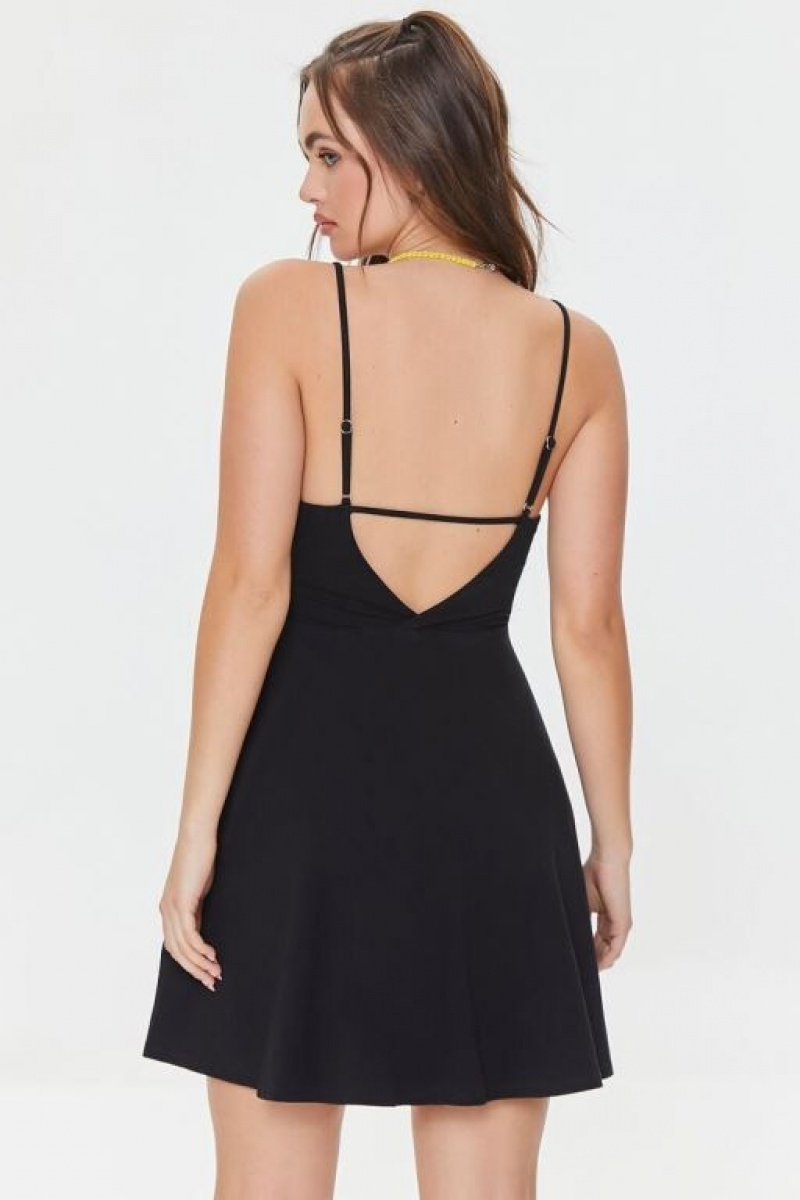 Vestido Forever 21 Surplice Skater Mini Mujer Negras | OdoYoFqiXdQ