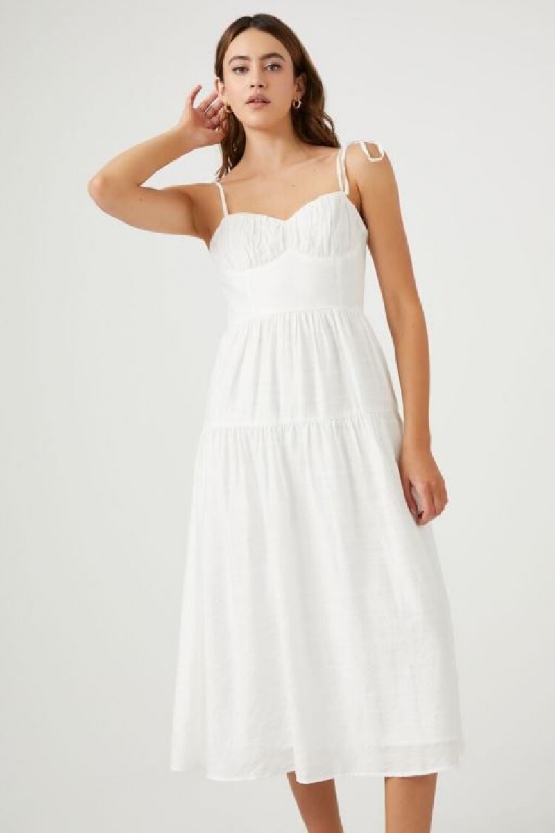 Vestido Forever 21 Sweetheart Midi Mujer Blancas | WxtPRp7RtoA