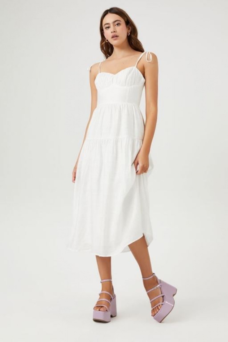 Vestido Forever 21 Sweetheart Midi Mujer Blancas | WxtPRp7RtoA