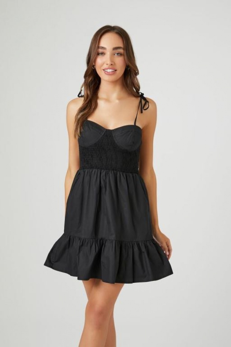 Vestido Forever 21 Sweetheart Tie Strap Mini Mujer Negras | b8bHoc4YQcB