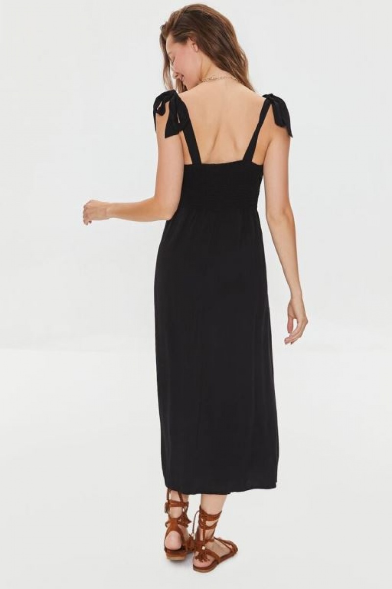 Vestido Forever 21 Sweetheart Tie Strap Midi Mujer Negras | qxvYcbYk8Cp