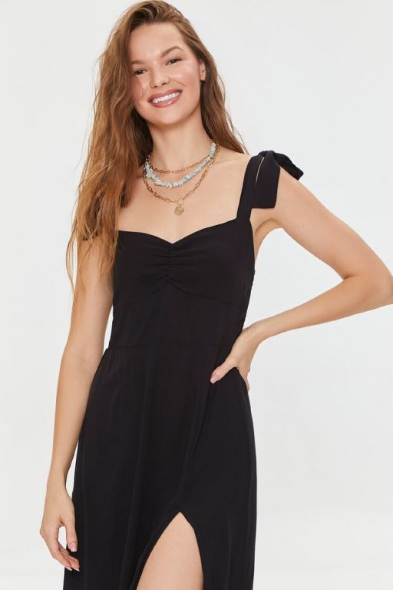 Vestido Forever 21 Sweetheart Tie Strap Midi Mujer Negras | qxvYcbYk8Cp