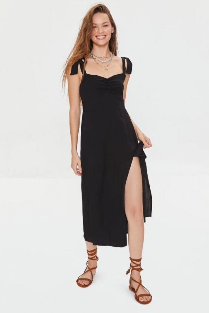 Vestido Forever 21 Sweetheart Tie Strap Midi Mujer Negras | qxvYcbYk8Cp