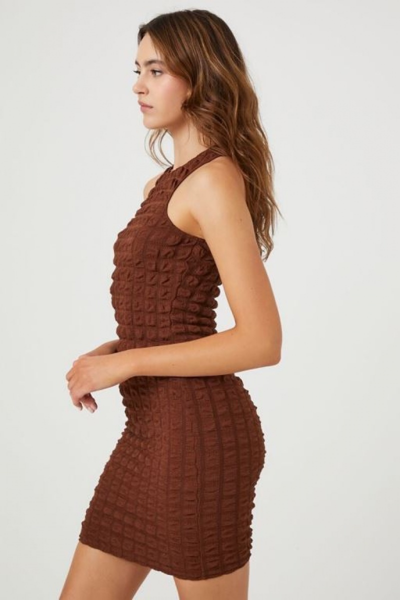 Vestido Forever 21 Textured Sleeveless Mini Mujer Cappuccino | x084SVYZg0i