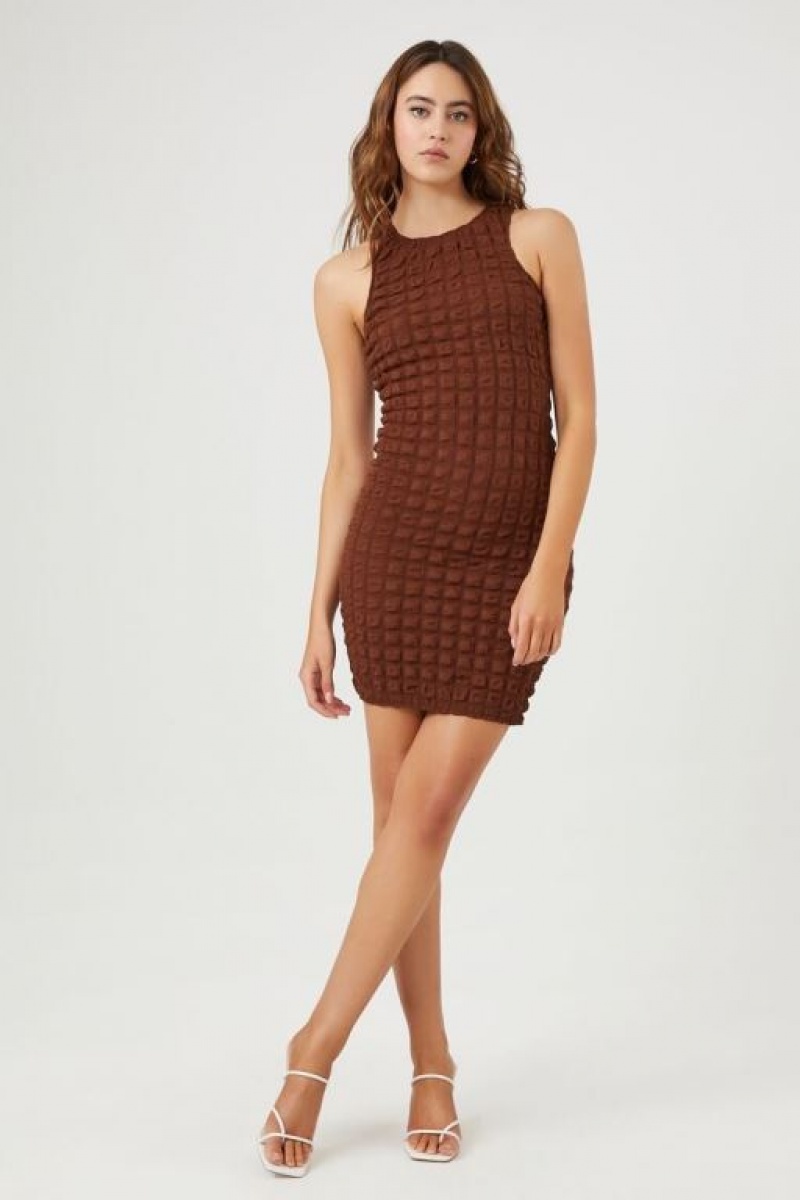 Vestido Forever 21 Textured Sleeveless Mini Mujer Cappuccino | x084SVYZg0i