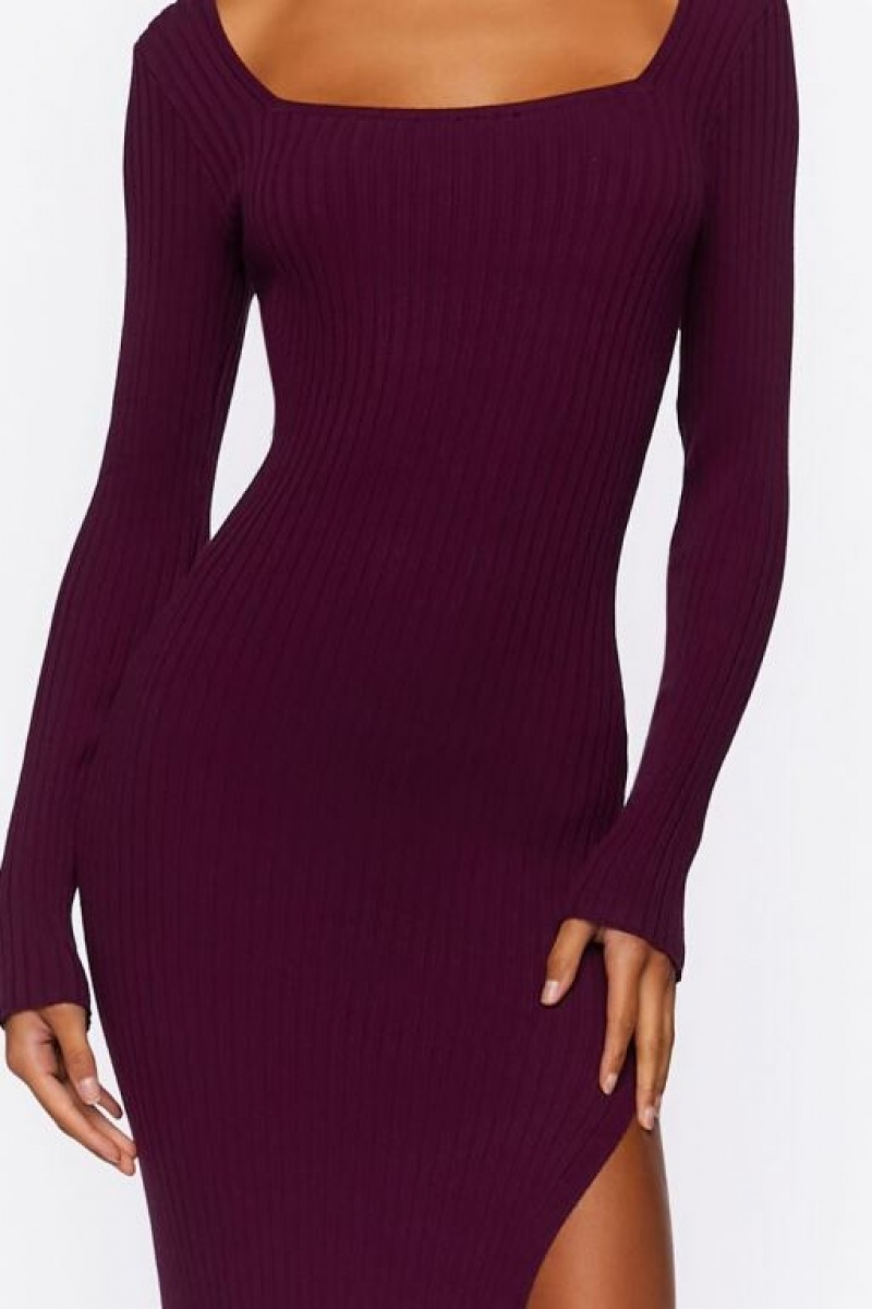 Vestido Forever 21 Thigh Slit Midi Mujer Moradas | WtWxgfP3XlX