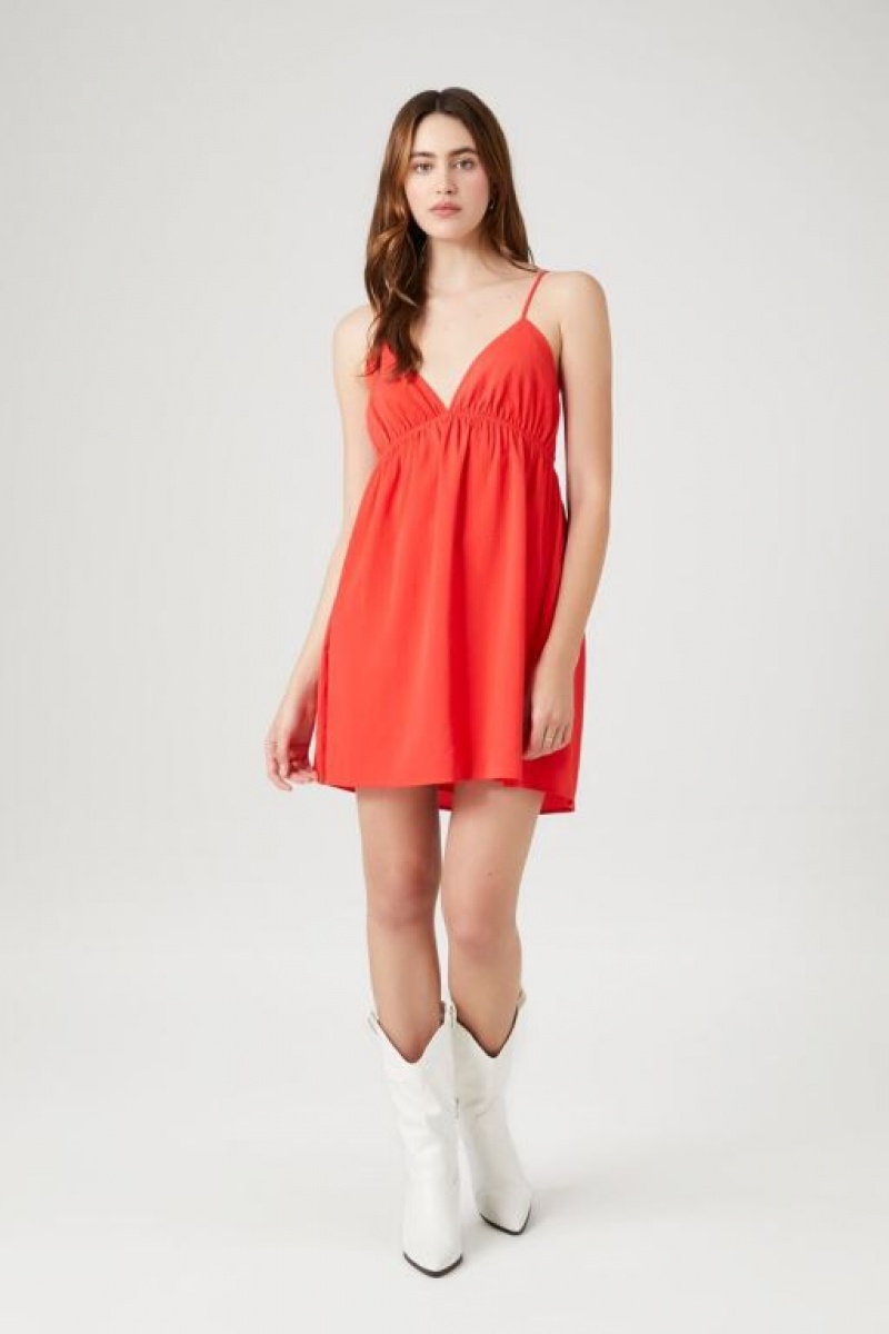 Vestido Forever 21 Tie Back Babydoll Mini Mujer Strawberry | Xao7eviB6bM