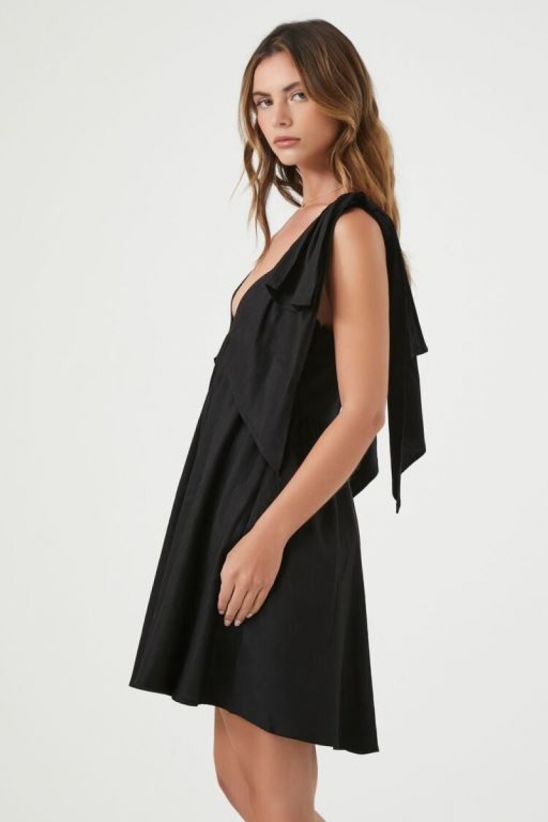 Vestido Forever 21 Tie Strap Mini Babydoll Mujer Negras | sgGDIahSRgG