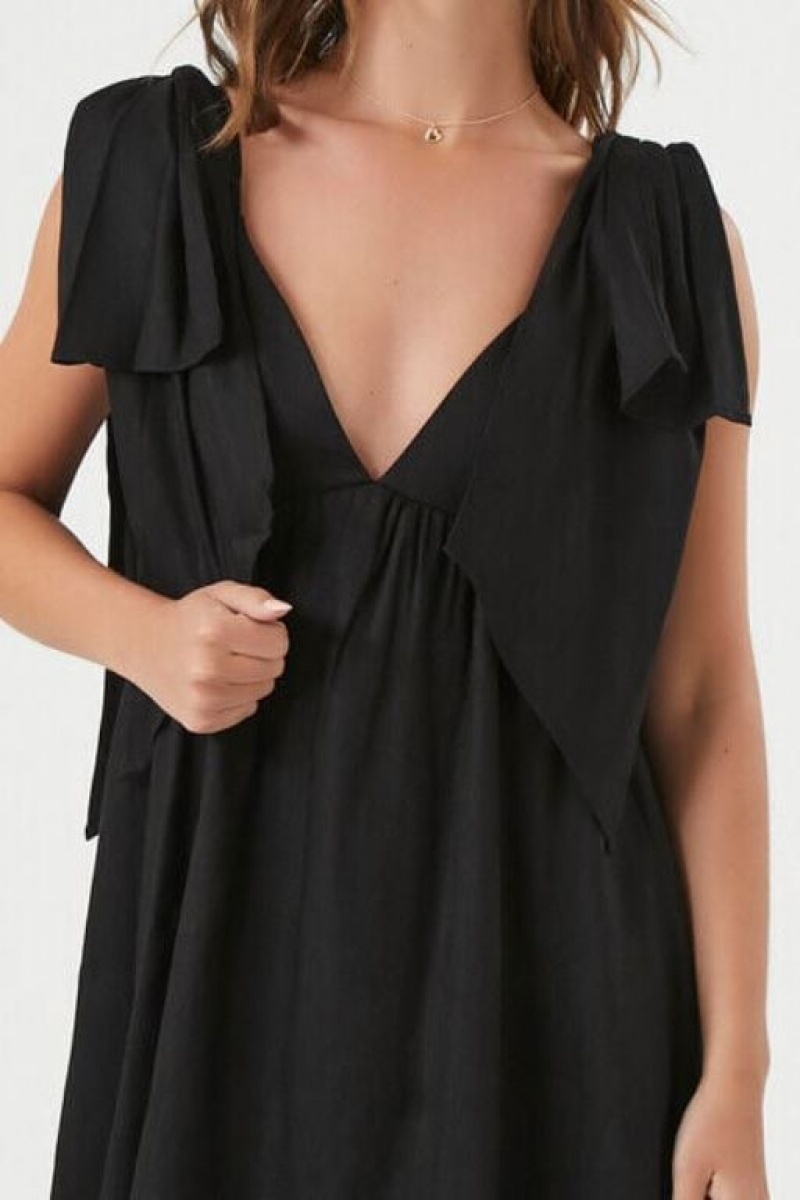 Vestido Forever 21 Tie Strap Mini Babydoll Mujer Negras | sgGDIahSRgG