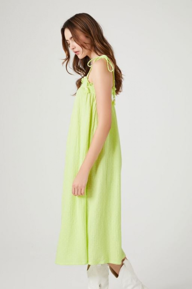 Vestido Forever 21 Tie Strap Shift Midi Mujer Honeydew | nACiZHGDHYp