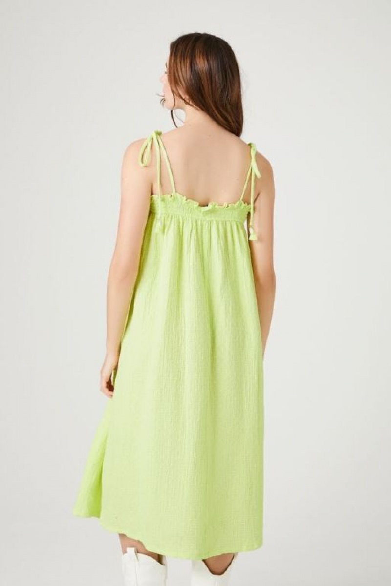 Vestido Forever 21 Tie Strap Shift Midi Mujer Honeydew | nACiZHGDHYp