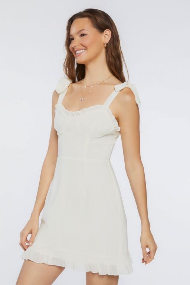 Vestido Forever 21 Tie Strap Sweetheart Mujer Creme | 4uzv37H9pvq