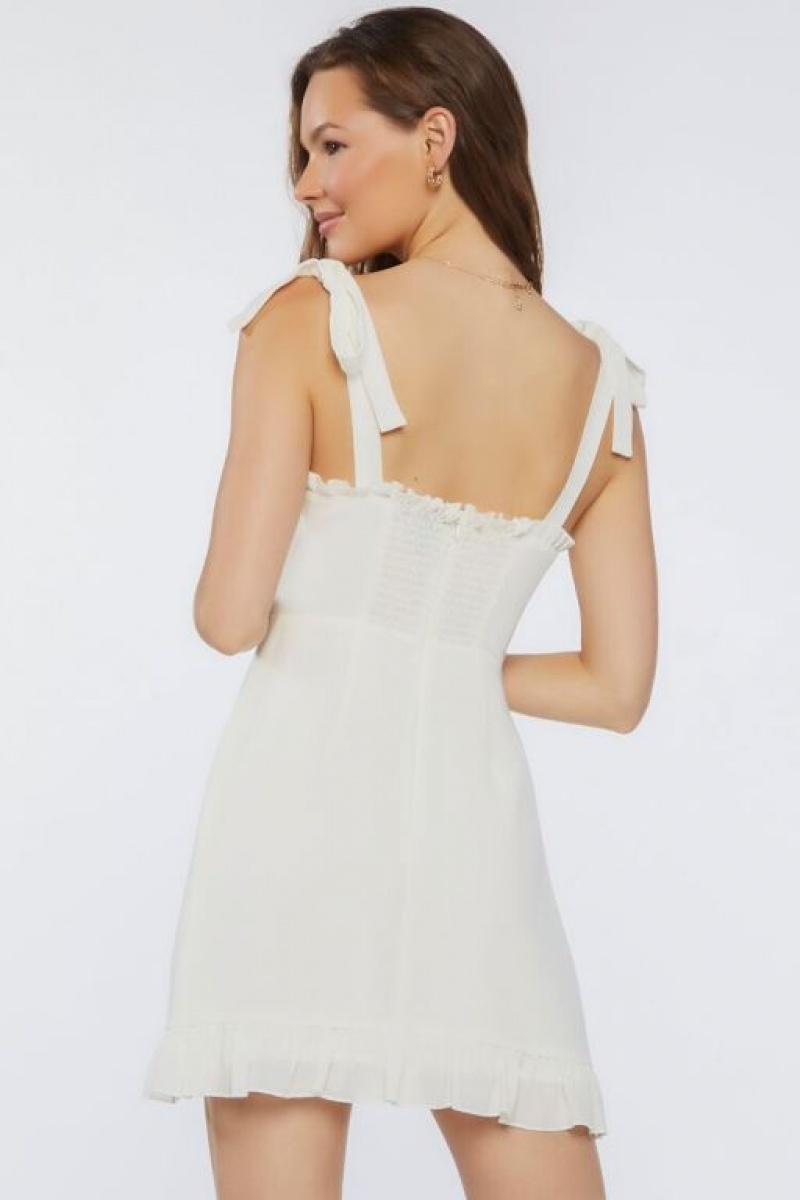 Vestido Forever 21 Tie Strap Sweetheart Mujer Creme | 4uzv37H9pvq