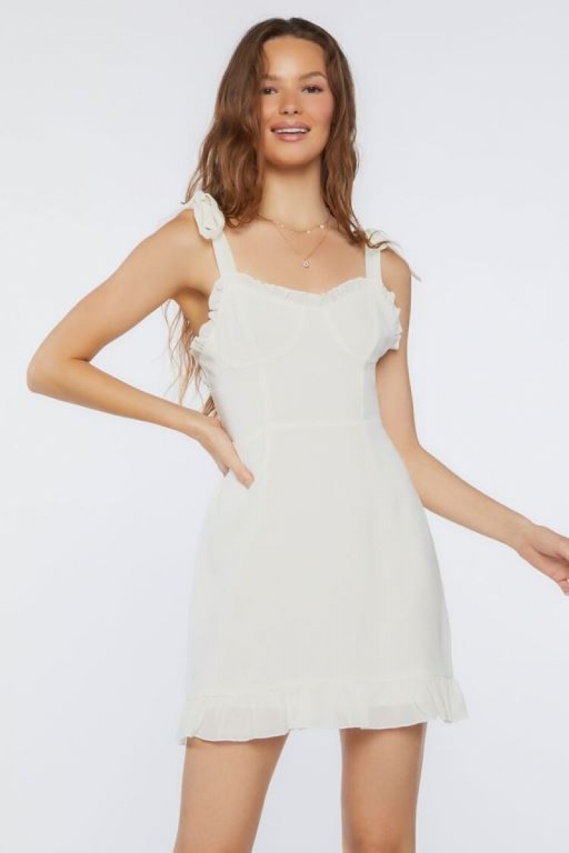 Vestido Forever 21 Tie Strap Sweetheart Mujer Creme | 4uzv37H9pvq