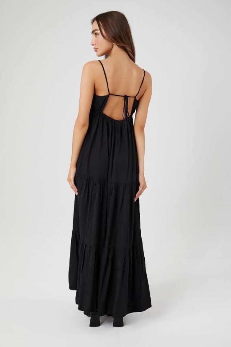 Vestido Forever 21 Tiered Cami Maxi Mujer Negras | GusT9LB889N