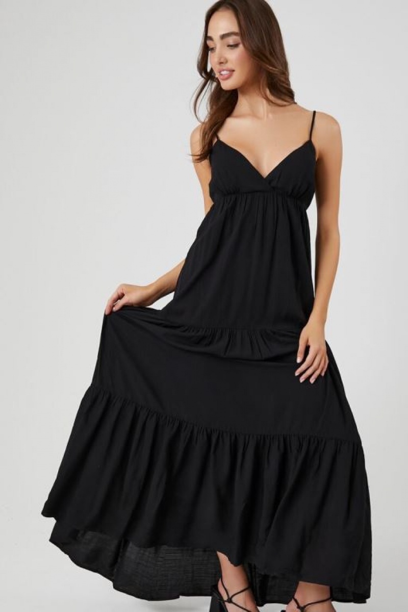 Vestido Forever 21 Tiered Cami Maxi Mujer Negras | GusT9LB889N