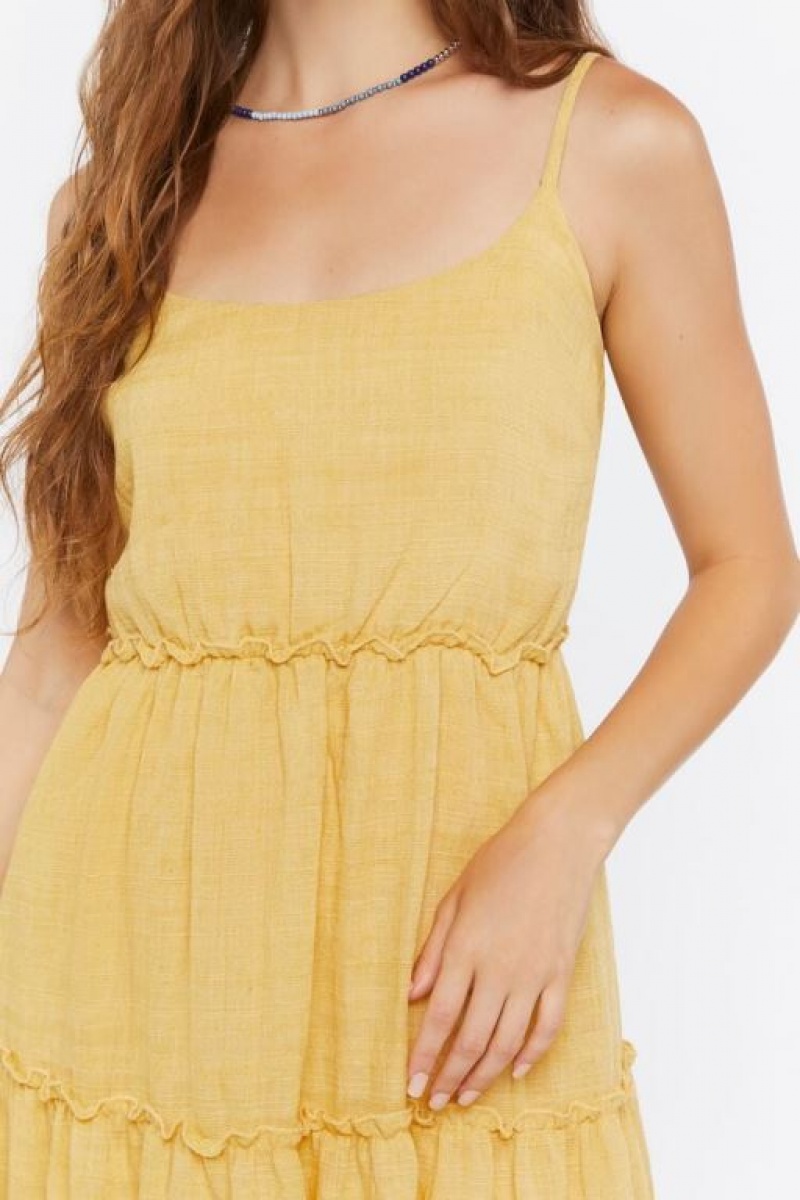 Vestido Forever 21 Tiered Cami Maxi Mujer Amarillo | t7VokbocQaL