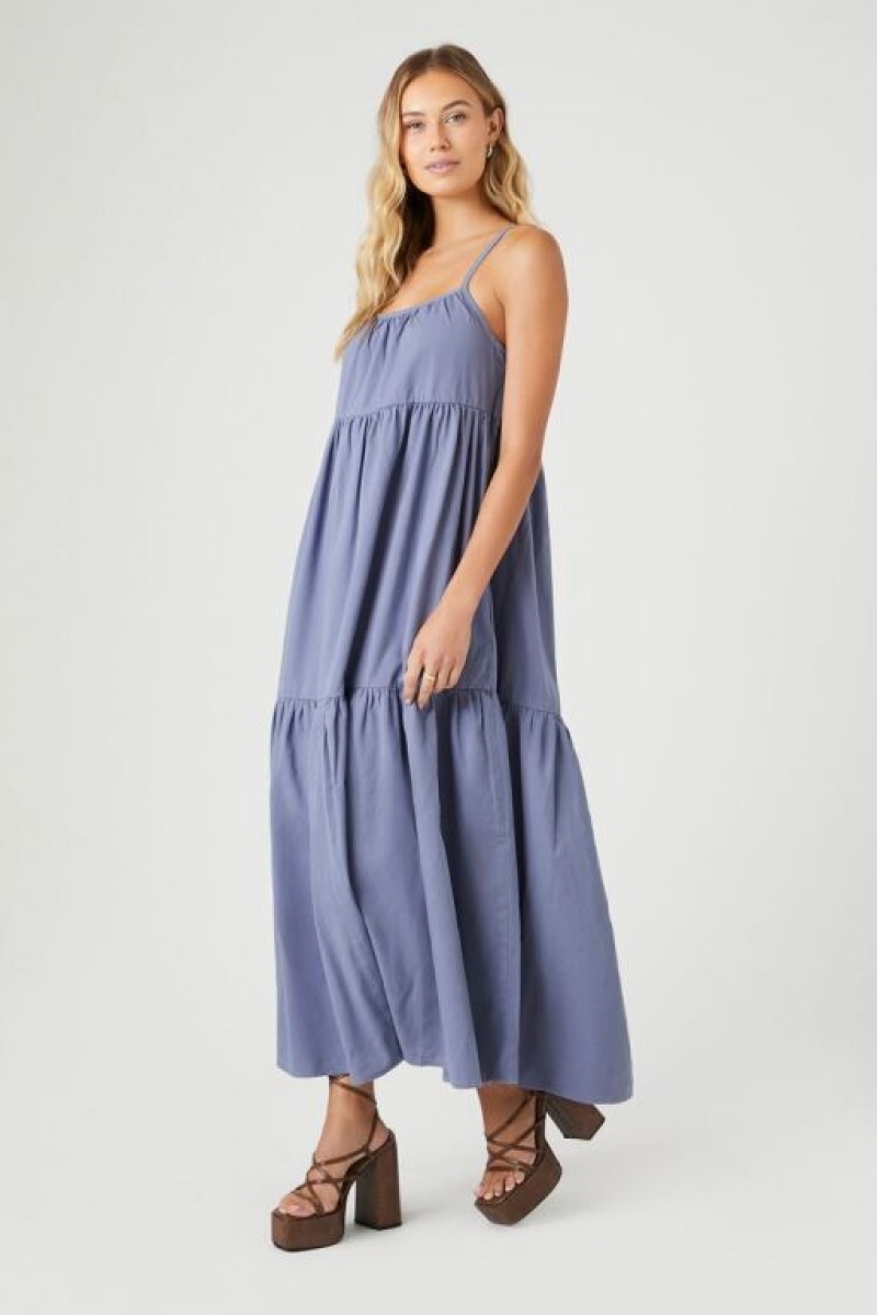 Vestido Forever 21 Tiered Cami Midi Mujer Azules | Vr7yHED21pg