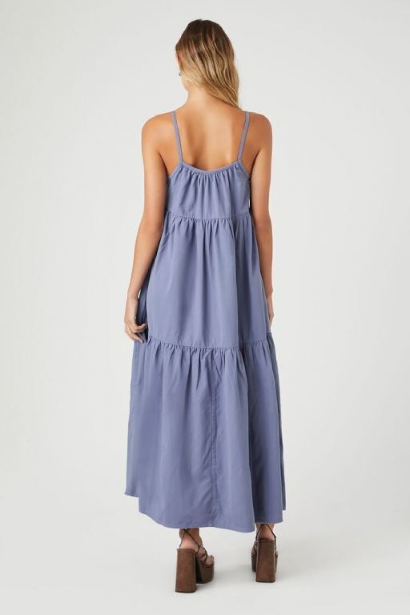 Vestido Forever 21 Tiered Cami Midi Mujer Azules | Vr7yHED21pg