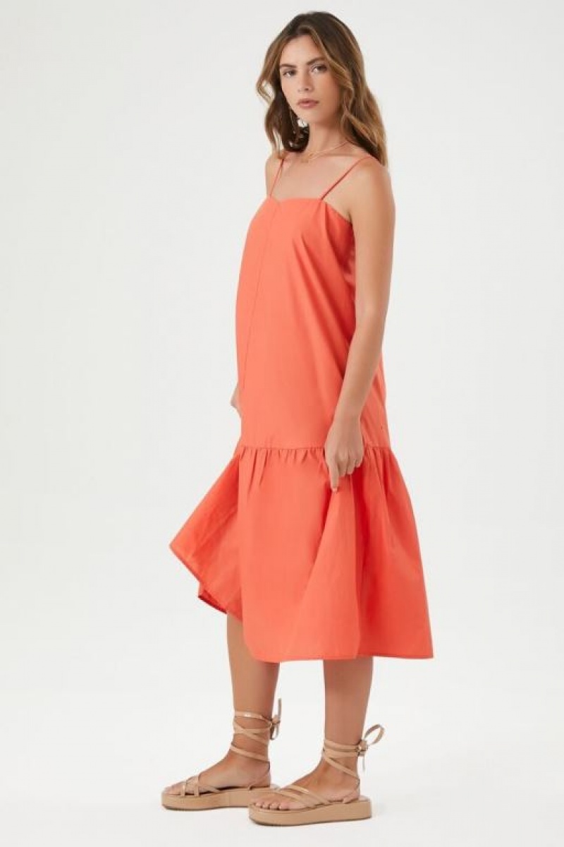 Vestido Forever 21 Tiered Cami Midi Mujer Naranjas | WJLHSRwQWq8