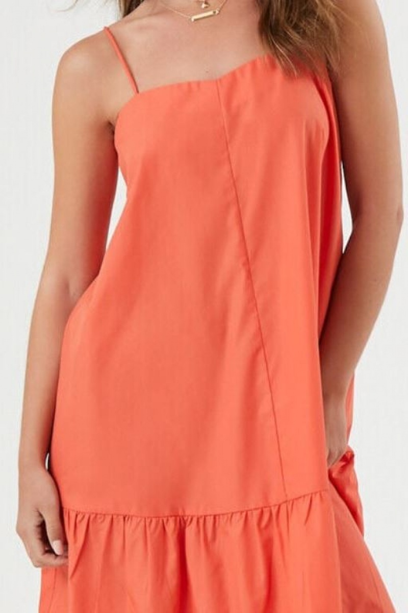 Vestido Forever 21 Tiered Cami Midi Mujer Naranjas | WJLHSRwQWq8