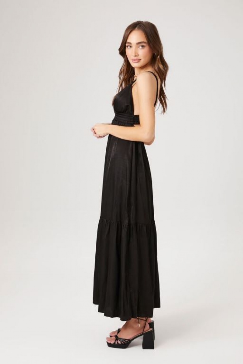 Vestido Forever 21 Tiered Cutout Sweetheart Maxi Mujer Negras | btyJiy14kuO