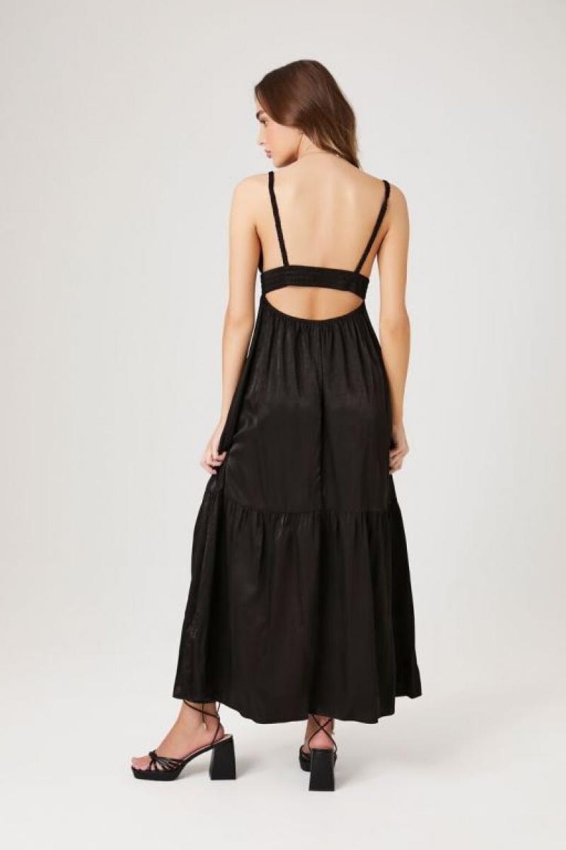 Vestido Forever 21 Tiered Cutout Sweetheart Maxi Mujer Negras | btyJiy14kuO