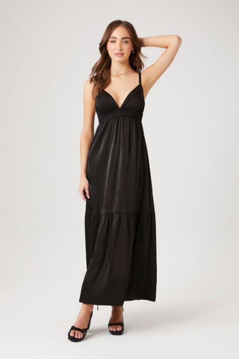 Vestido Forever 21 Tiered Cutout Sweetheart Maxi Mujer Negras | btyJiy14kuO