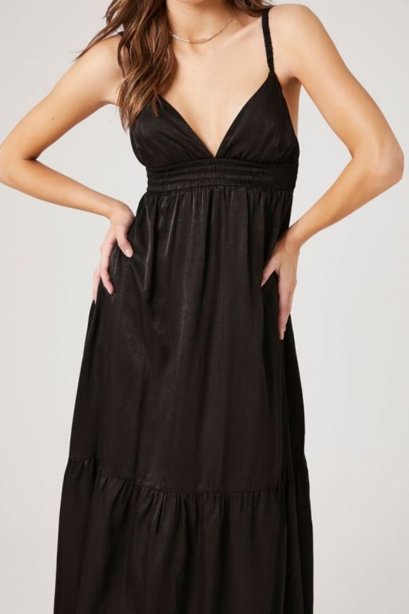 Vestido Forever 21 Tiered Cutout Sweetheart Maxi Mujer Negras | btyJiy14kuO