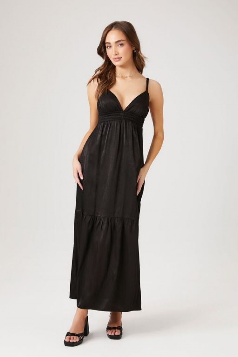 Vestido Forever 21 Tiered Cutout Sweetheart Maxi Mujer Negras | btyJiy14kuO