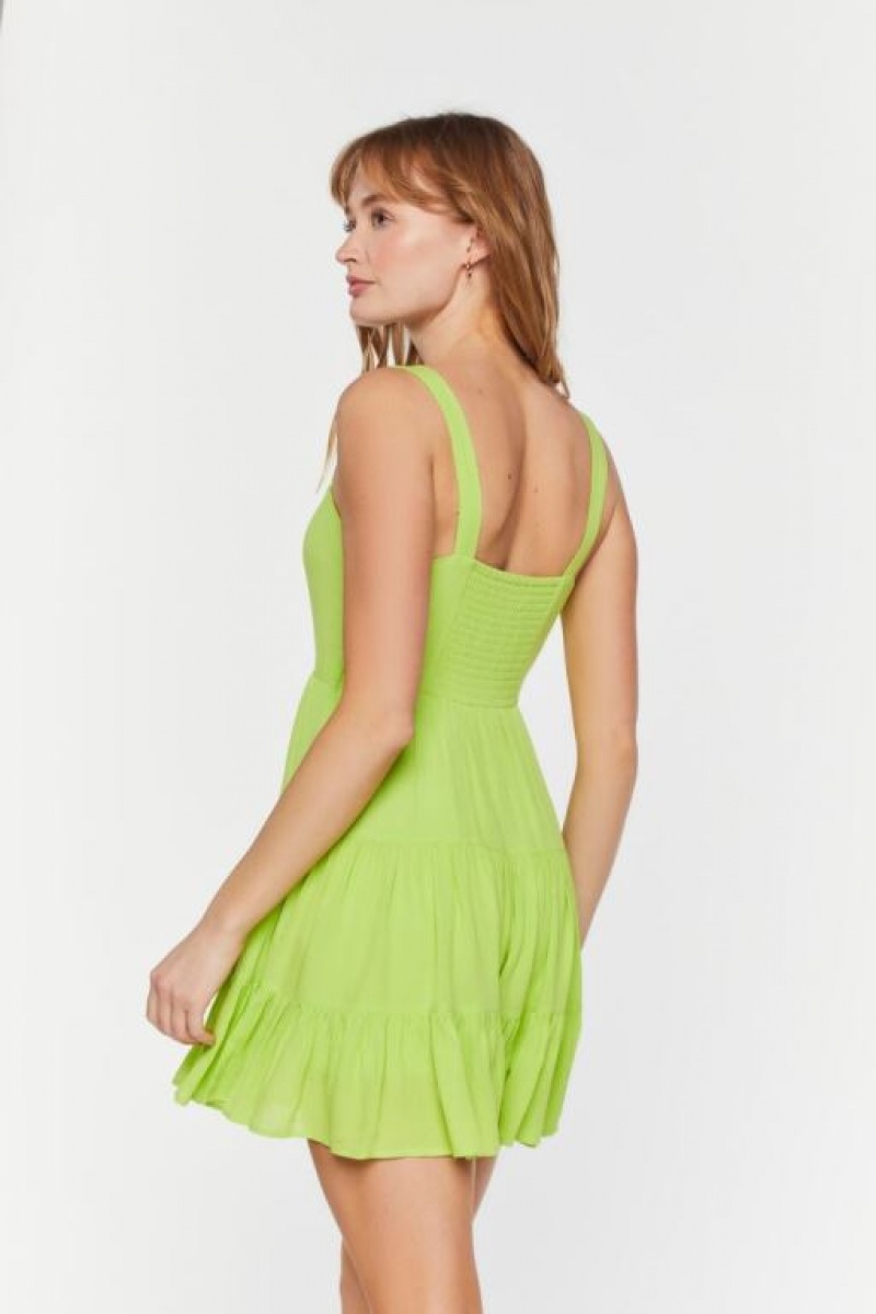 Vestido Forever 21 Tiered Fit Amp Flare Mini Mujer Lily Pad | lQThuueEtdP