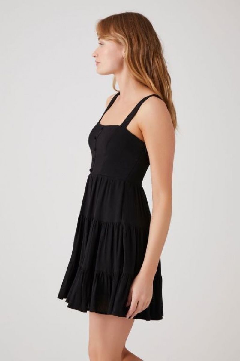 Vestido Forever 21 Tiered Fit Amp Flare Mujer Negras | TLsWPqY3UmG