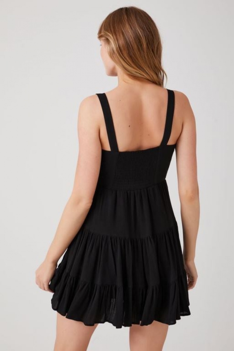 Vestido Forever 21 Tiered Fit Amp Flare Mujer Negras | TLsWPqY3UmG