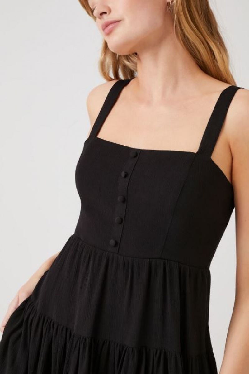 Vestido Forever 21 Tiered Fit Amp Flare Mujer Negras | TLsWPqY3UmG