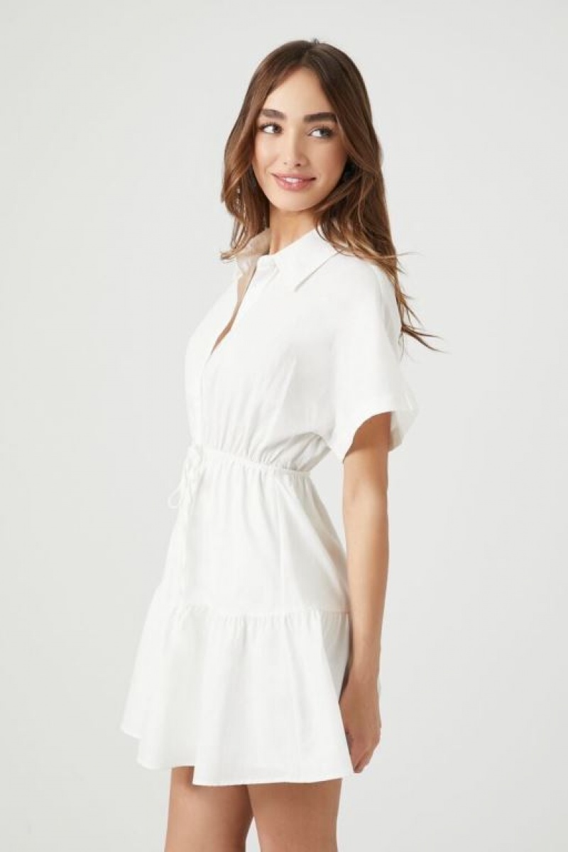 Vestido Forever 21 Tiered Poplin Mujer Blancas | ThJXZZApCbb