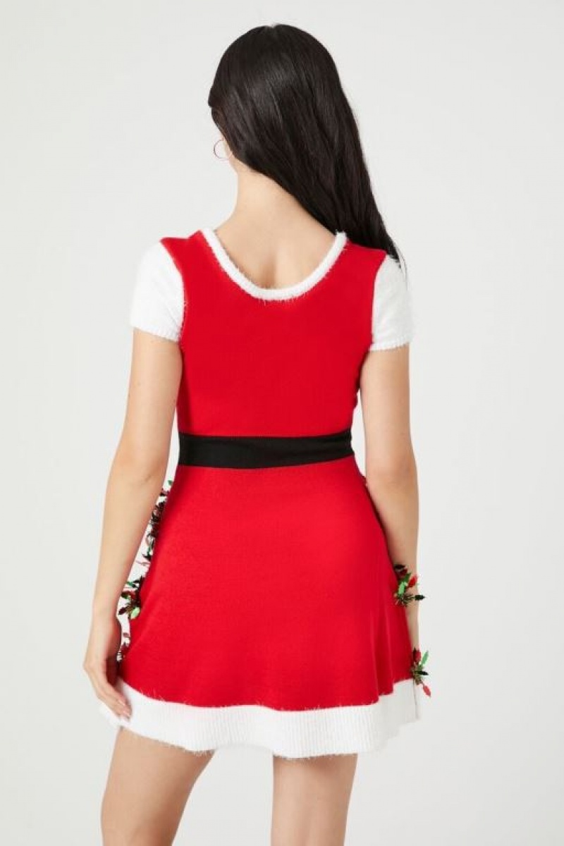 Vestido Forever 21 Tinsel Garland Santa Mini Mujer Rojas Multicolor | 5YTQ5BixP4b