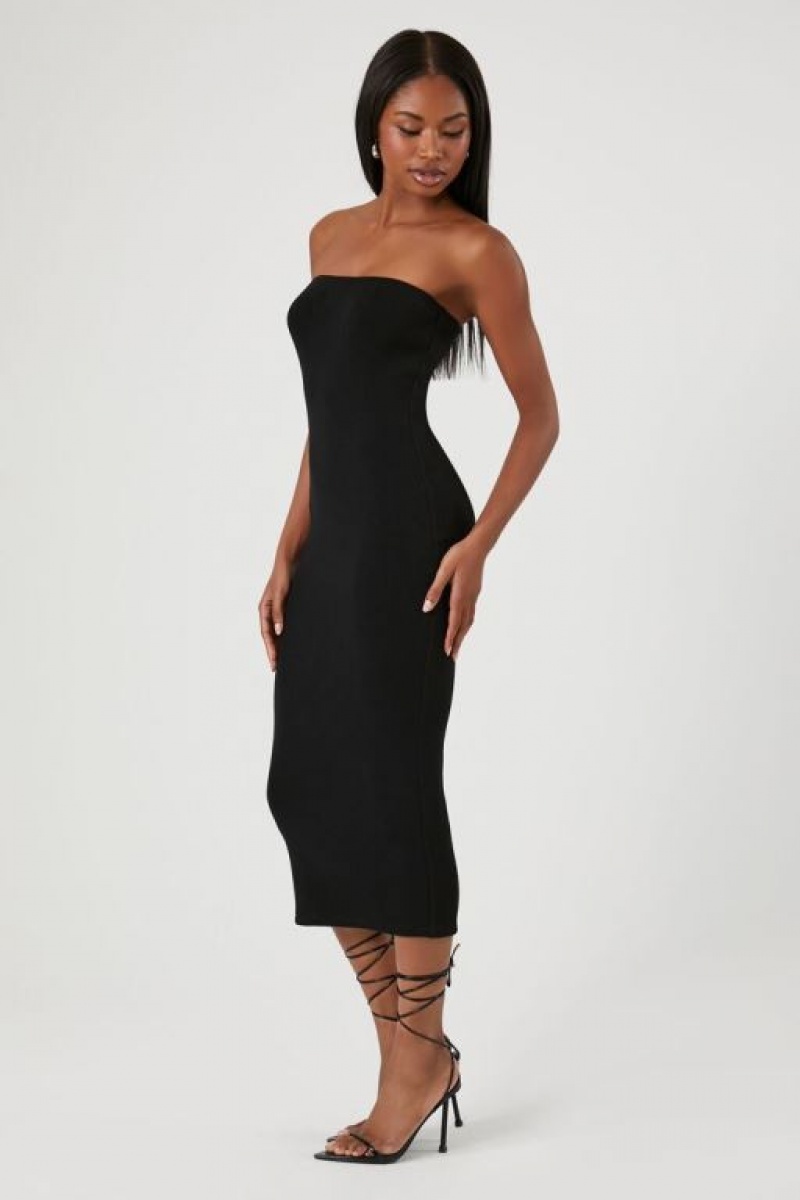 Vestido Forever 21 Tube Bodycon Midi Mujer Negras | SLxQdvcboTV