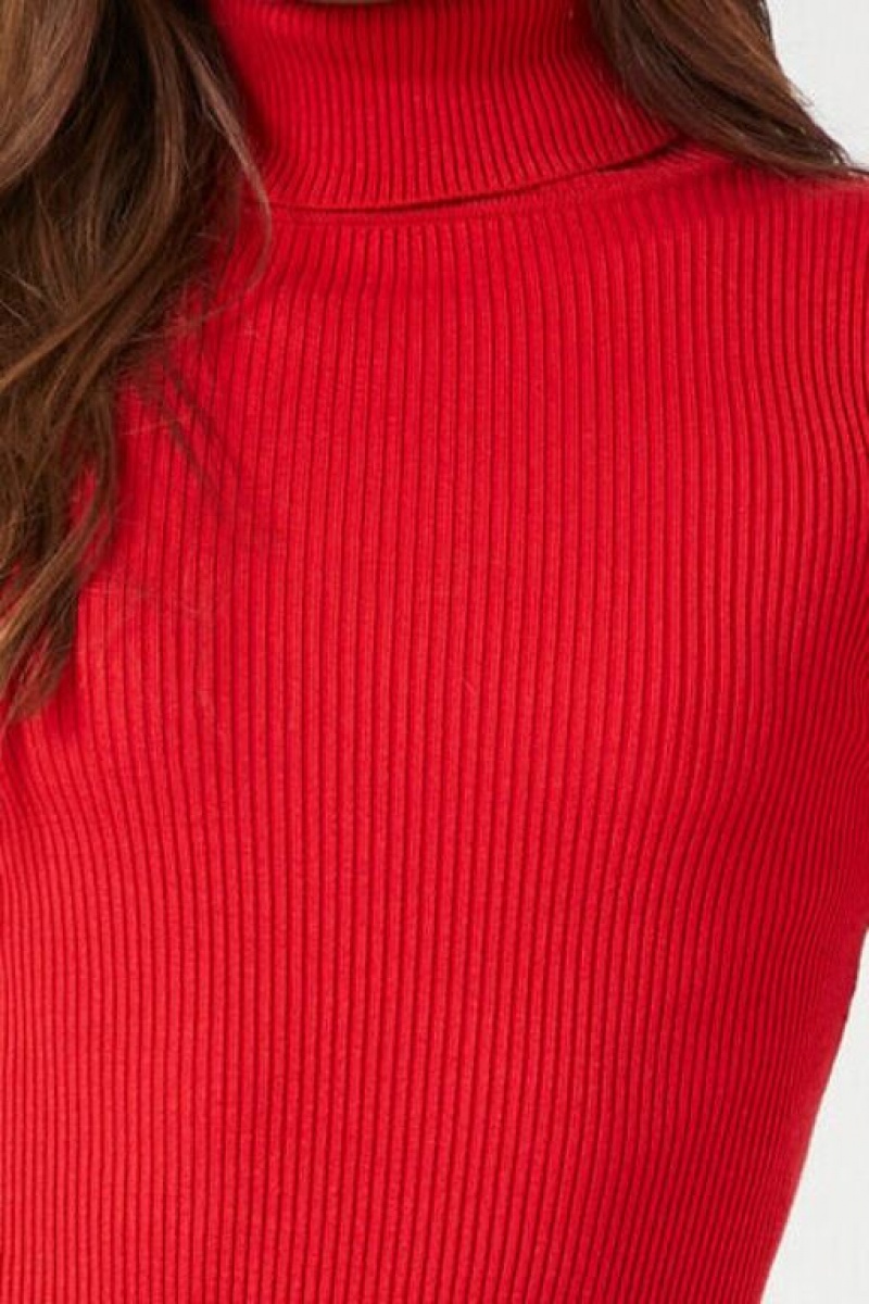 Vestido Forever 21 Turtleneck Bodycon Midi Mujer Rojas | xLlHrW8RV27