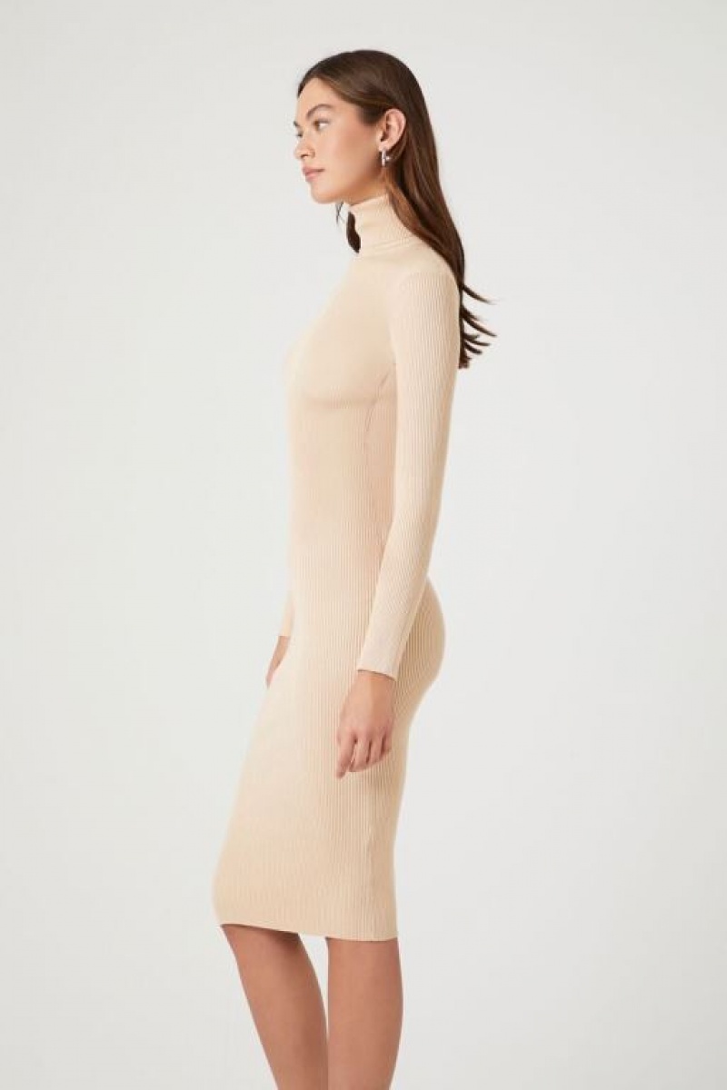 Vestido Forever 21 Turtleneck Bodycon Midi Mujer Gris Marrones | mlqPfpNdUsr