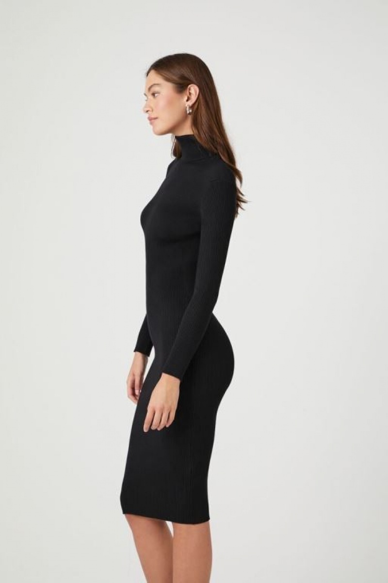 Vestido Forever 21 Turtleneck Bodycon Midi Mujer Negras | sGtAMdaPh0Q