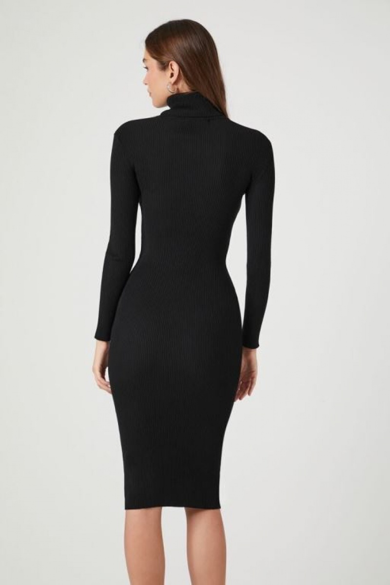 Vestido Forever 21 Turtleneck Bodycon Midi Mujer Negras | sGtAMdaPh0Q