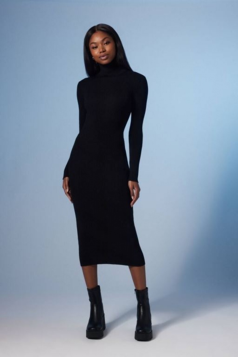 Vestido Forever 21 Turtleneck Bodycon Midi Mujer Negras | sGtAMdaPh0Q