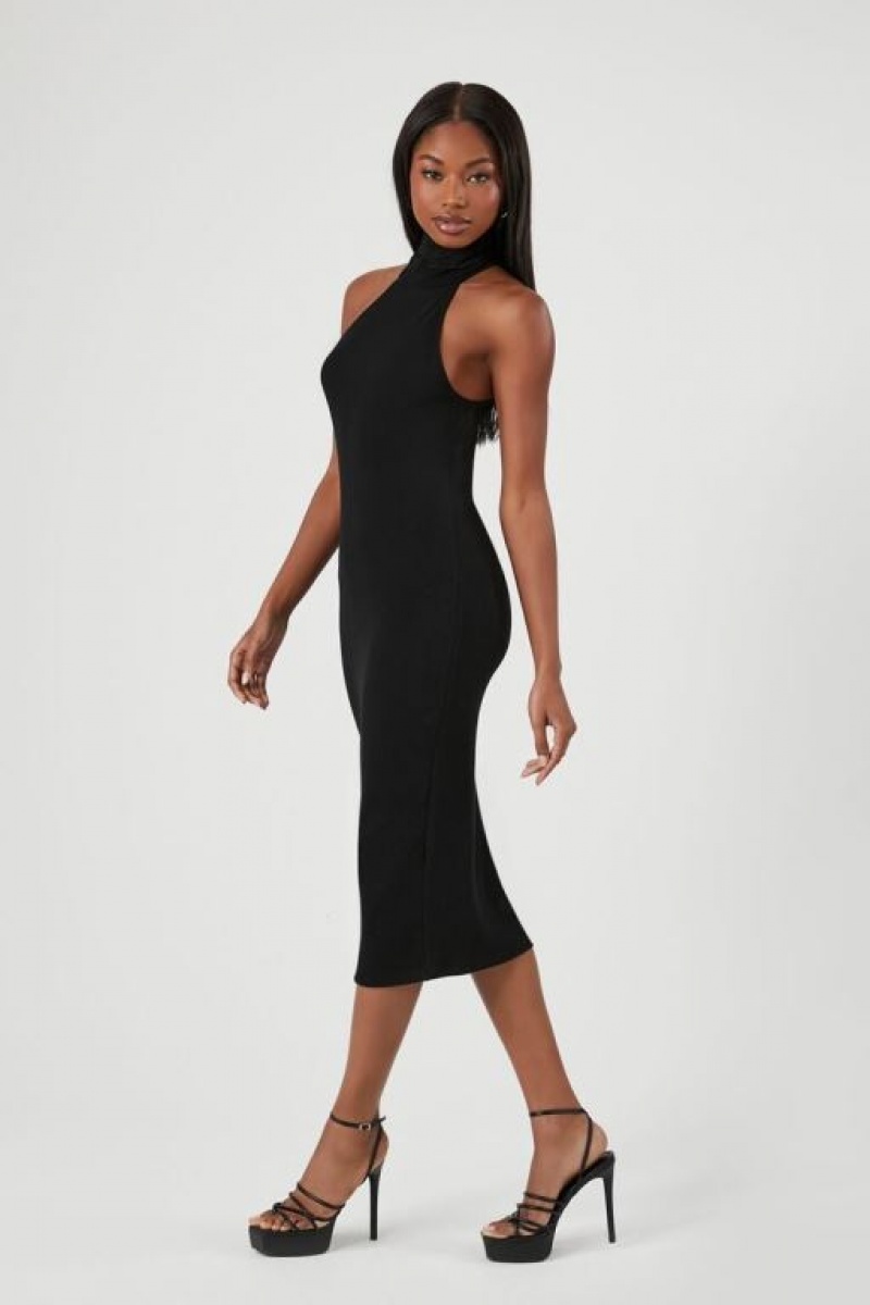 Vestido Forever 21 Turtleneck Bodycon Midi Mujer Negras | P1MYCnGm1vN