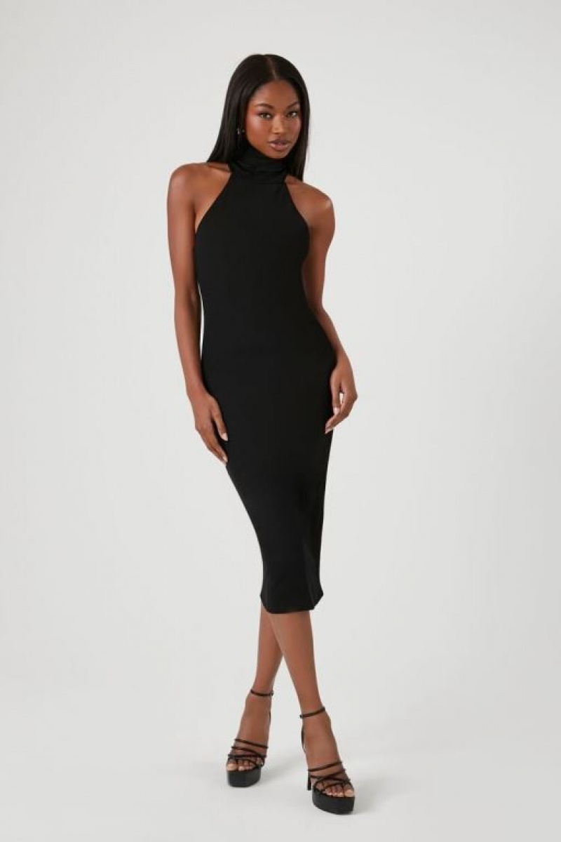 Vestido Forever 21 Turtleneck Bodycon Midi Mujer Negras | P1MYCnGm1vN