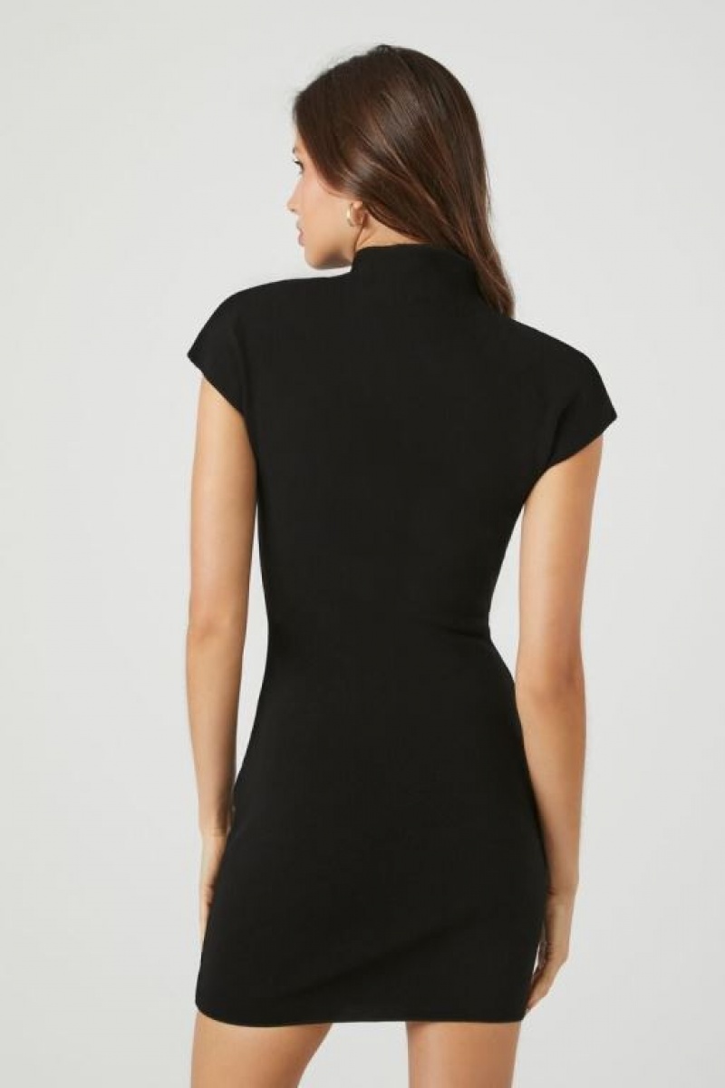 Vestido Forever 21 Turtleneck Cap Sleeve Mujer Negras | YODJpOGNHop