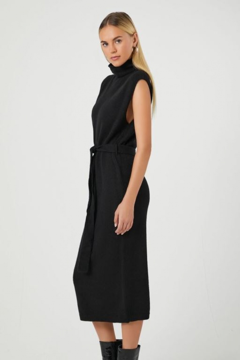 Vestido Forever 21 Turtleneck Midi Mujer Negras | 0NJFyJmBZ9w