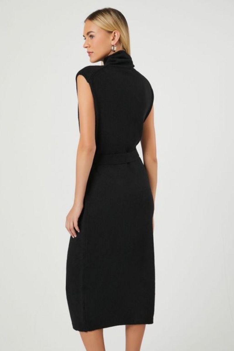 Vestido Forever 21 Turtleneck Midi Mujer Negras | 0NJFyJmBZ9w