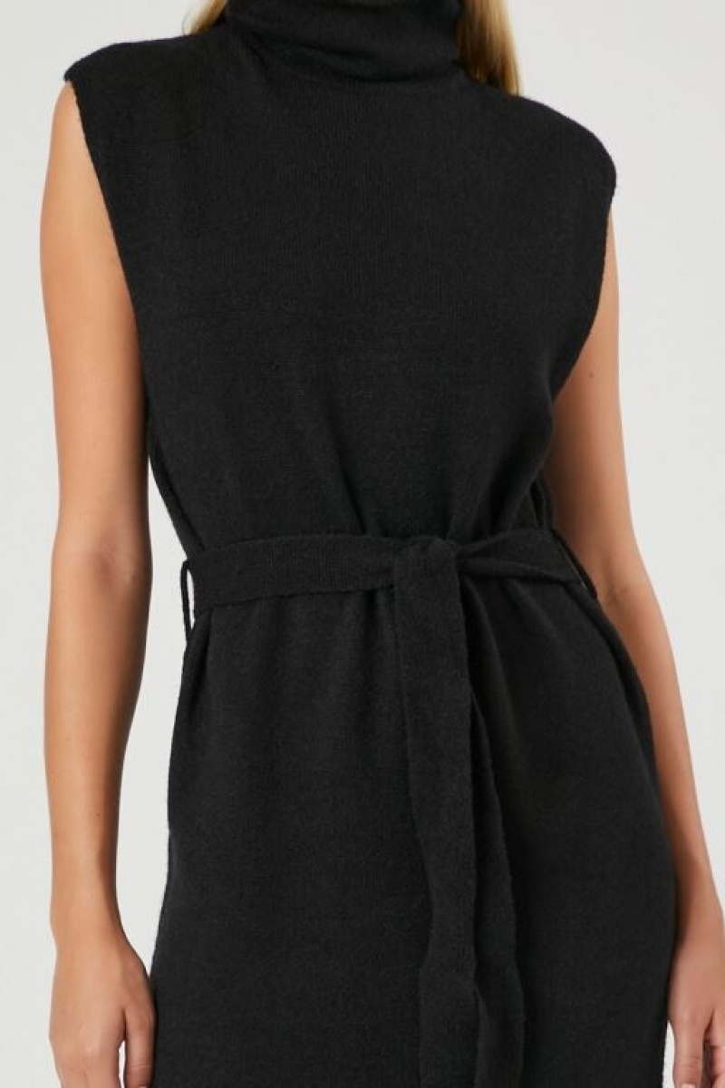 Vestido Forever 21 Turtleneck Midi Mujer Negras | 0NJFyJmBZ9w